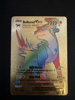 Boltund VMAX 267/264 Gold Rainbow Foil Fan Art Display Card - Image 1