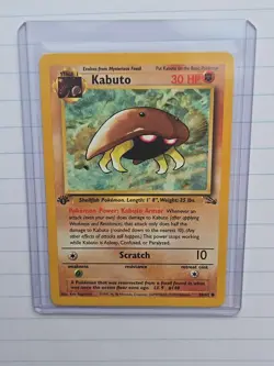 Pokemon TCG Kabuto Fossil 1st Edition Common Card 50/62 - Image 1
