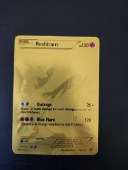 Pokemon TCG Reshiram Full Art Secret Rare Holo Card Legendary Treasures 114/113 - Image 1