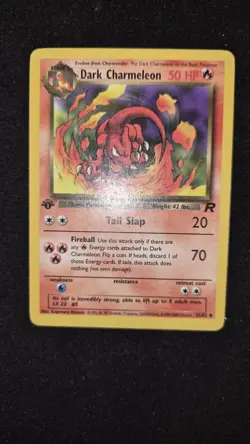 Pokemon TCG Dark Charmeleon Card 32/82 1st Edition Played MP WOTC Vintage - Image 1