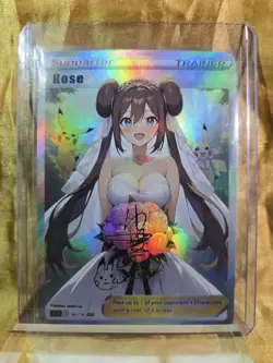 ROSA Pokemon Trainer Waifu Goddess Card CUSTOM MADE - Image 1