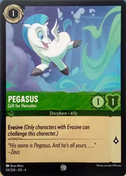 84/204 PEGASUS GIFT FOR HERCULES URSULAS RETURN COMMON DISNEY LORCANA CARD - Image 1
