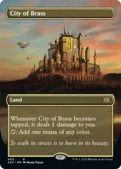 MTG English City of Brass (Borderless) NM Foil Double Masters 2022 - Image 1