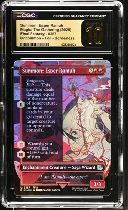 SUMMON: ESPER RAMUH Final Fantasy Borderless Foil FFVI CGC Pristine 10 MTG - Image 1