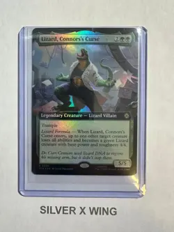 Lizard, Connors's Curse Extended Art Foil x1, MTG, Marvel's Spider-Man, SPM, NM - Image 1