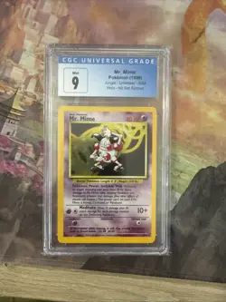 1999 Pokemon Mr. Mime Holo No Symbol Error Fossil Set 6/64 CGC 9 - Image 1