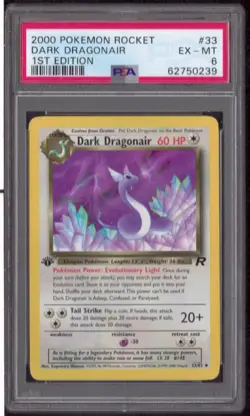 2000 Pokemon Rocket Dark Dragonair 1st Edition 33/82 PSA 6 - Image 1