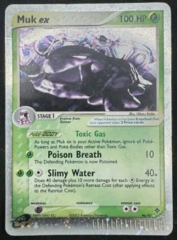 2003 Pokemon EX Dragon Muk Holo #96/97 HP (Damaged) - Image 1
