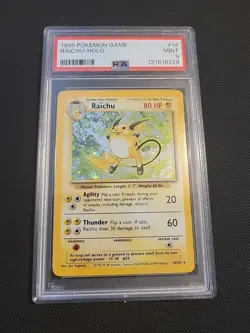 Raichu Holo PSA 9 Mint 14/81 Pokemon Base Set - Image 1