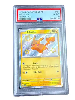 2024 Pokemon Paldean Fates Pikachu Shiny Rare PAF EN 131/091 PSA 8 - Image 1