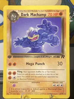 Dark Machamp 27/82 Pokemon TCG Team Rocket 1st Edition Regular Vintage 2000 WOTC - Image 1