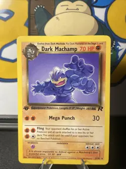 Dark Machamp 27/82 Pokemon TCG Team Rocket 1st Edition Regular Vintage 2000 WOTC - Image 3