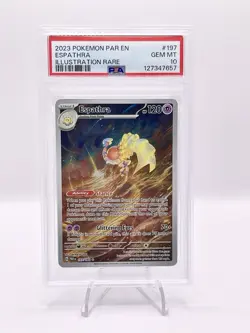 2023 POKEMON PAR EN-PARADOX RIFT ILLUSTRATION RARE #197 ESPATHRA PSA 10 - Image 1
