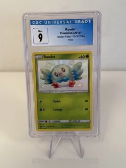 2019 Pokemon Sun & Moon Rowlet #SV2 Hidden Fates Shiny Vault Holo PSA 9 - Image 1