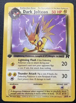 Pokemon Dark Jolteon 38/82 1st Edition Team Rocket Non-Holo NM / LP (#2) - Image 1