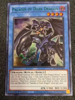 Yugioh Paladin of Dark Dragon DLCS-EN069 Ultra Rare 1st Edition NM Green - Image 1