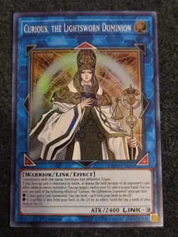 Yugioh Curious, the Lightsworn Dominion EXFO-EN091 Super Rare VLP 1st Ed - Image 1