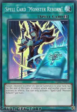 YUGIOH INFO-EN099 Spell Card Monster Reborn Super Rare 1st Edition NM - Image 1