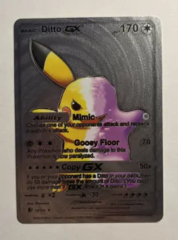 Ditto Gx Silver Foil Pokemon Fan Art Card NM 170HP - Image 1