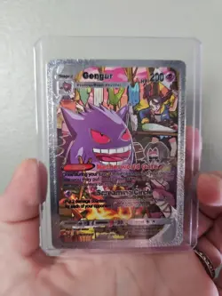 Gengar Silver Foil Fan Art Vinyl Collector Pokemon Display Card - Image 1