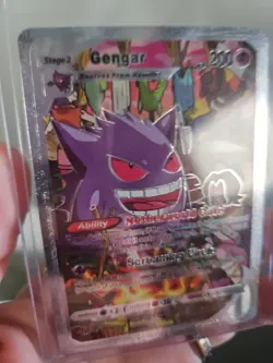 Gengar Silver Foil Fan Art Vinyl Collector Pokemon Display Card - Image 3