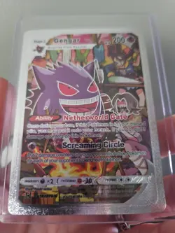 Gengar Silver Foil Fan Art Vinyl Collector Pokemon Display Card - Image 5