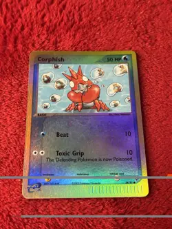 Corphish 54/97 Dragon Reverse Holo E Reader Pokemon Card Lp - Image 1