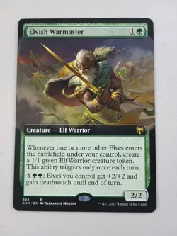 Magic The Gathering Elvish Warmaster - Extended Art - 363 KHM Foil NM MTG - Image 1