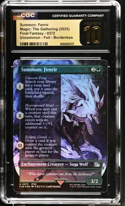 SUMMON: FENRIR Final Fantasy Borderless Foil FFXI CGC Pristine 10 MTG - Image 1