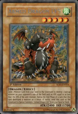 Armed Dragon LV5 - Rare 1st Edition SOD-EN014 - LP - YuGiOh - Image 1