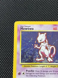 Mewtwo 10/130 Swirl Holo Rare Base Set 2 Pokemon Card - Image 2