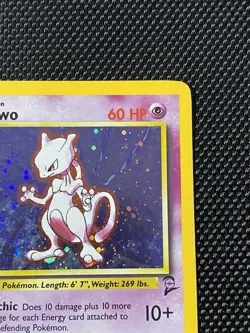 Mewtwo 10/130 Swirl Holo Rare Base Set 2 Pokemon Card - Image 3