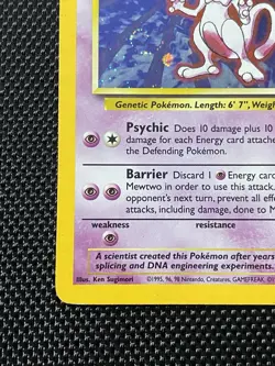 Mewtwo 10/130 Swirl Holo Rare Base Set 2 Pokemon Card - Image 5