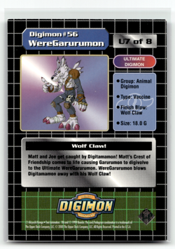 Digimon - WereGarurumon U7 - Foil Chase Card - Animated Series Upper Deck - Image 2