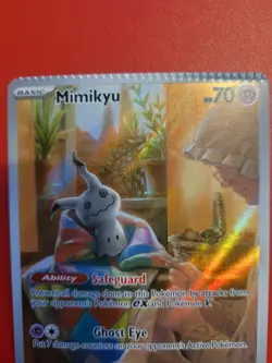 Mimikyu MISCUT SVP075 Illustration Rare Paldean Fates Promo Pokemon Card NM - Image 2