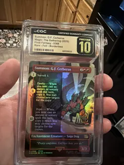 Summon: G.F. Cerberus Borderless Foil Final Fantasy CGC Pristine 10 Pop 1 ?? - Image 1