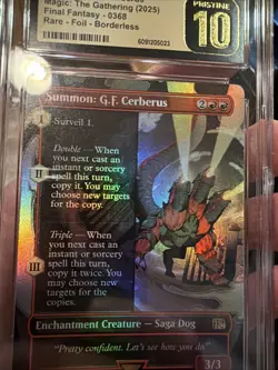 Summon: G.F. Cerberus Borderless Foil Final Fantasy CGC Pristine 10 Pop 1 ?? - Image 4