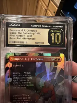 Summon: G.F. Cerberus Borderless Foil Final Fantasy CGC Pristine 10 Pop 1 ?? - Image 5