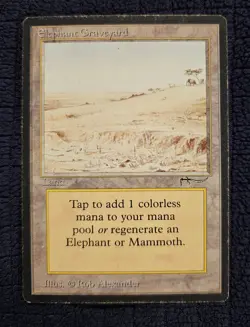 Magic The Gathering MTG Elephant Graveyard 1993 Arabian Nights MP - Image 1