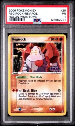 PSA 1 Regirock 28/110 EX Holon Phantoms Stamped Reverse Holo Pokemon 2006 PR - Image 1