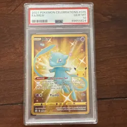 2021 Pokemon Celebrations Mew 025/025 Full Art Gold Rare PSA 10 (652) - Image 2