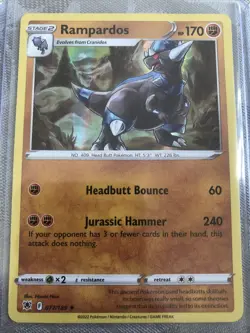 Pokemon TCG Rampardos Sword & Shield - Astral Radiance 077/189 Holo Holo Rare MT - Image 1