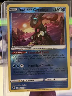 Pokemon TCG Radiant Greninja Astral Radiance 046/189 Holo Radiant Rare NM - Image 1