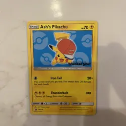 Pokemon Ash's Pikachu SM114 Black Star Promo I Choose You SM114 - Image 1