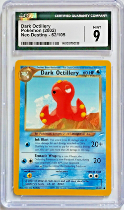 CGC Mint 9 Dark Octillery #62 Pokemon (2002 Neo Destiny) - Image 1
