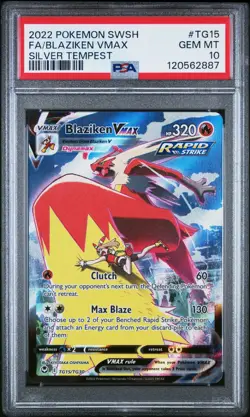 Pokemon TCG Blaziken Vmax TG15/TG30 Silver Tempest Trainer Gallery Ultra PSA 10 - Image 1