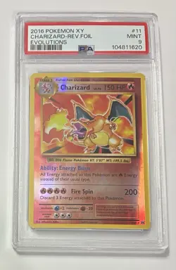 2016 XY Evolutions Charizard Reverse Holo Foil PSA 9, #11/108, Pokemon, NM-MT - Image 1
