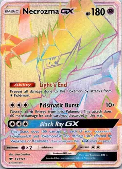 2017 Necrozma GX - 153/147 - Pokemon Burning Shadows Sun & Moon Secret Rare LP/N - Image 1