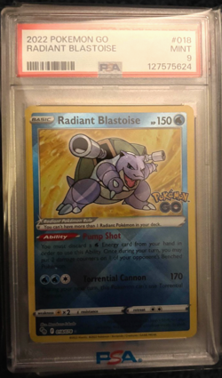 Pokemon TCG Radiant BLASTOISE 018/078 Holo PSA MINT 9 Pokemon Go GRADED SLAB - Image 1