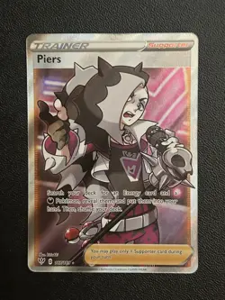Pokemon TCG Piers Full Art Sword & Shield Darkness Ablaze 187/189 Ultra Rare NM - Image 2